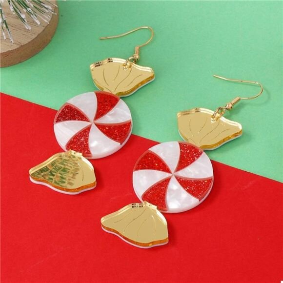 Christmas Candy Drop Earrings - Picture 2 of 6